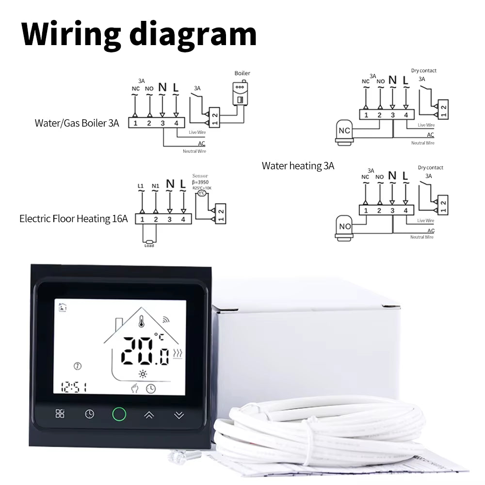 Tuya Smart Life Wifi Room Thermostat Electric Floor/Water Heating/Gas Boiler Temperature Controller for Alice Alexa Google Home