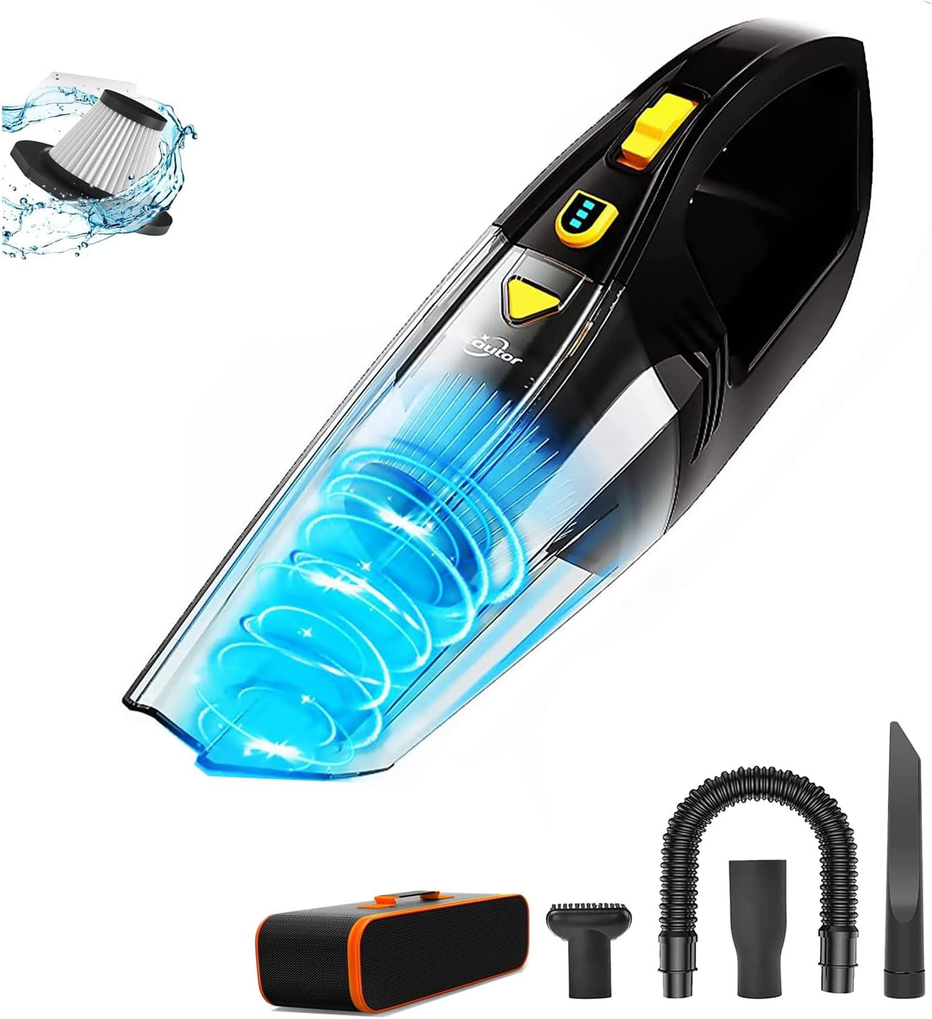 Handheld Vacuum Cordless,High Power 120W/8000Pa, Hand Vacuum Cordless Rechargeable for Home & Office,Car Vacuum (Black)
