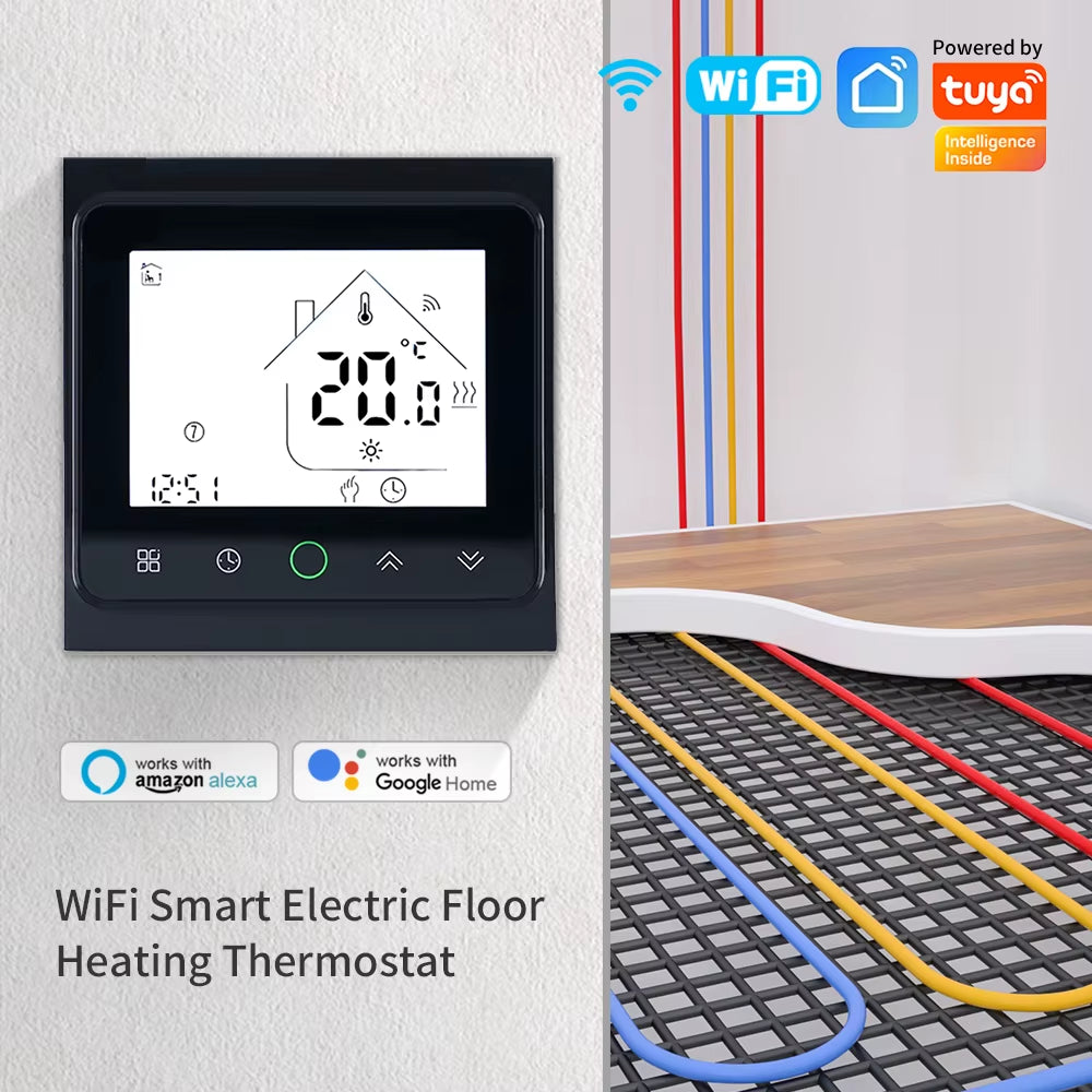 Tuya Smart Life Wifi Room Thermostat Electric Floor/Water Heating/Gas Boiler Temperature Controller for Alice Alexa Google Home